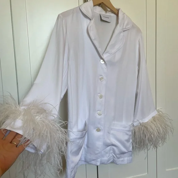 Sleeper Feather Blouse Pajama Top XS - Picture 5 of 8